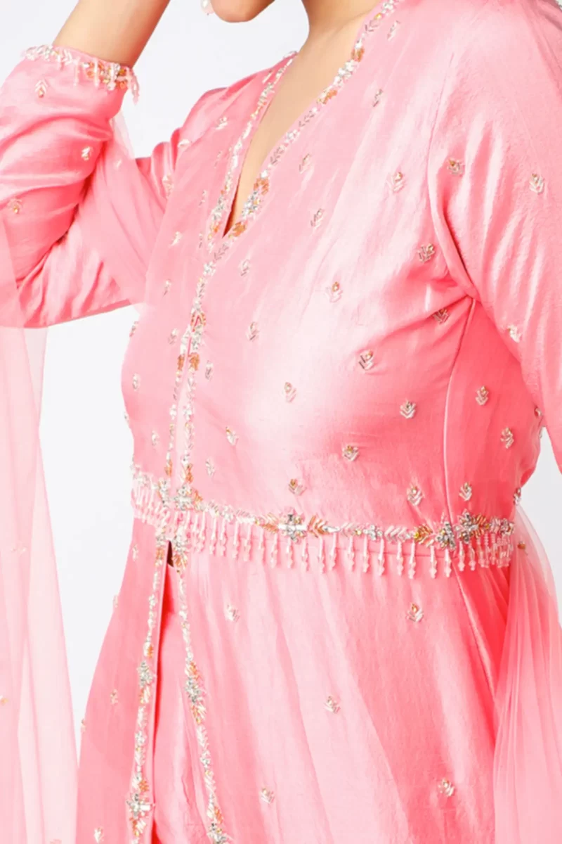 Coral kurta set backless